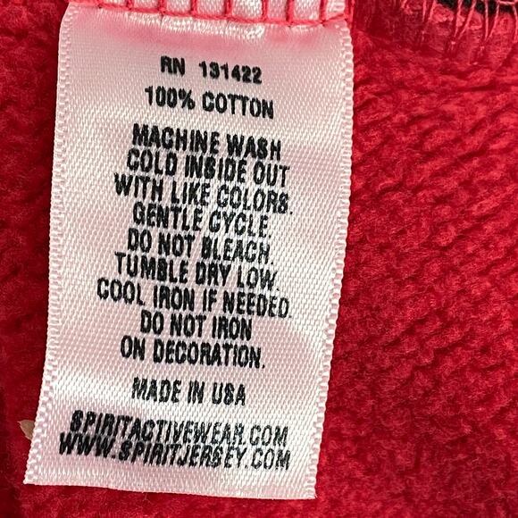 Spirit Jersey Full Zip Hooded 100% Cotton Red Jacket Size Medium - Picture 7 of 8